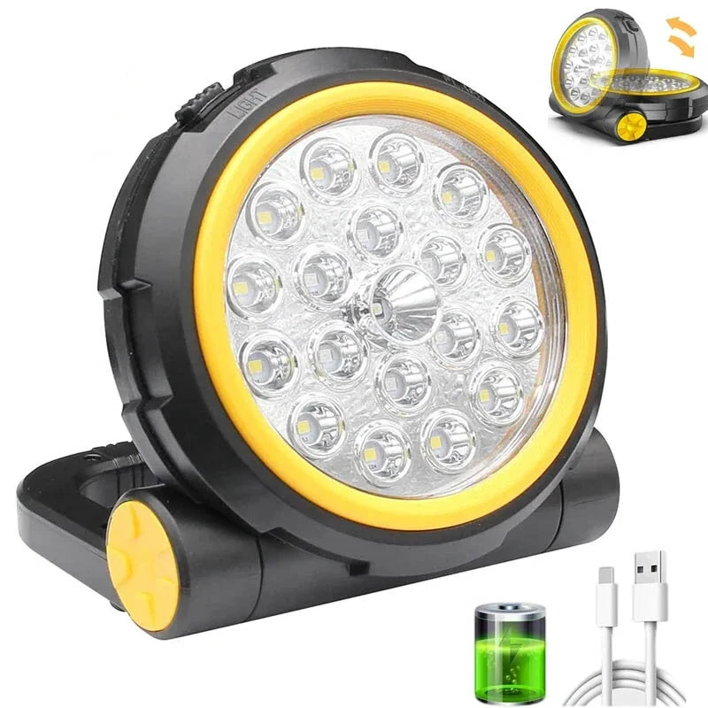 (image for) 10W 1000LM LED Rechargeable Work Light with Magnetic Base Waterproof Portable Flood Light for Camping Hiking Car Repairing and Warning with Type C 5200mAH Power Bank Emergency Flashlight